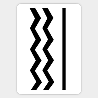 Abstract, geometric, zigzag, strips - black and white. Sticker